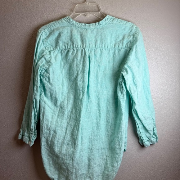 L.L. Bean Womens Shirt Linen Size Small Top Mint Green Casual Shirt - Picture 3 of 4